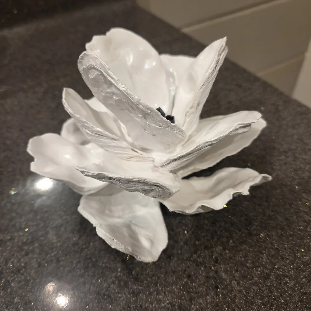 Handcrafted Oyster Shell Magnolia Flower